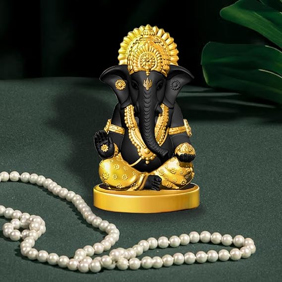 Black Resin Ganesh Idol